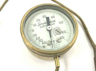 Vintage Marsh Instrument Serviceman Superheat Probe Thermometer Solid Brass 2