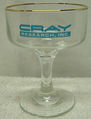 Vintage Cray Research Inc.  Y - Mp Introduction Champagne Glass February 9,  1988