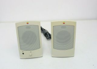 Vintage Apple Design Powered Speaker Pair M2497 For Computer Accessory