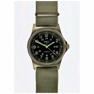 Mwc G10 Lm Military Watch 12/24 Dial Nato Strap,  Date,  50m Water Resistance