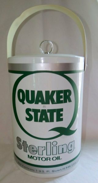 Vintage Quaker State Sterling Oil Can Advertising Ice Bucket