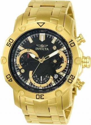 Invicta Pro Diver 22767 Gold Tone Chronograph Bracelet Watch