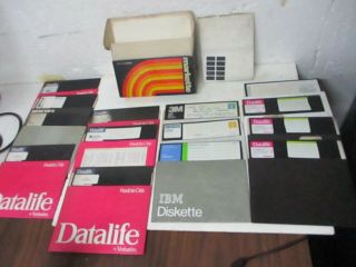 14 Vintage 8 " X 8 " Computer Floppy Disks Late 1970s Early 1980s