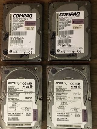 4 Compaq Server Computer Hard Drives