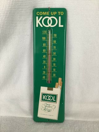 Vintage Kool Cigarettes Tobacco Metal Advertising Thermometer Sign