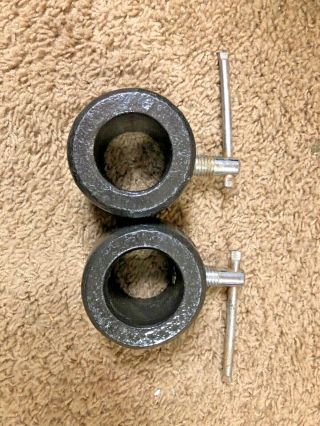 Vintage CHAMPS (CHAMPION) OLYMPIC BARBELL COLLARS Weight plates 2” weights 10lb 2