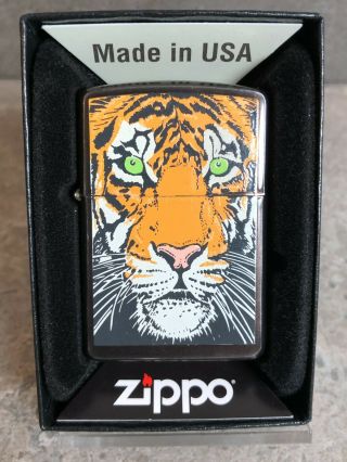 Zippo 1995 Barrett Smythe Double Sided Tiger Painting - Stunning Piece