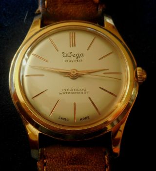 Vintage 1950s WEGA 21 Jewels NOS Swiss Watch Running Wristwatch 3