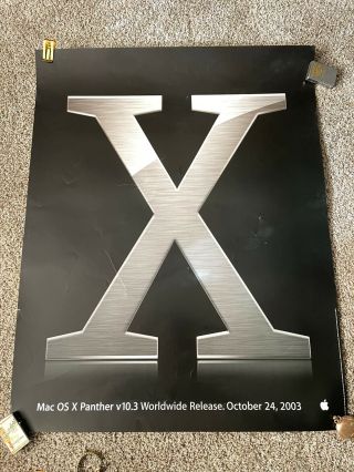 Apple Introducing Launch Poster Mac Os X 10.  3 Panther Vintage Poster 22 X 28