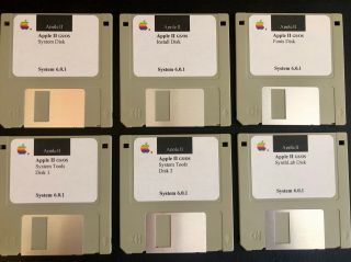 Iigs/os System 6.  0.  1 / 6 Disk Set - On Any Apple Iigs Home Computer