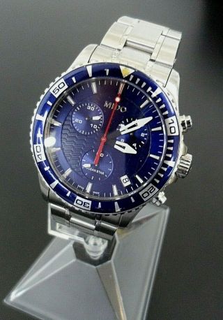 MIDO Ocean Star Chronograph Blue Dial Stainless Steel Men ' s Watch M011417 A 2