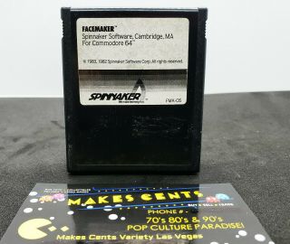Face - Maker Game Cartridge For C64 Commodore 64 Computer Facemaker Vintage Cart
