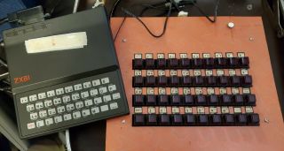 Sinclair ZX81 Computer w/Homemade Keyboard,  16K RAMPack,  manuals 2