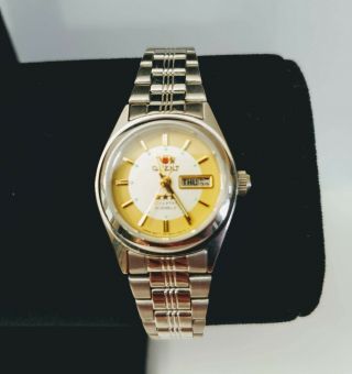 Rare Orient 3 Star Automatic Watch Ladies Two Tone Dial Stainless Steel Band