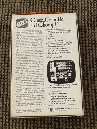 Crush,  Crumble and Chomp The Movie Monster Game Apple II TRS - 80 Computer Game 2