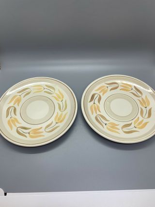 Set Of 2 Vintage Red Wing Pottery Hand Painted Plates