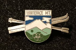 Whiteface Mt Vintage Skiing Ski Pin Lake Placid York Travel Souvenir Lapel