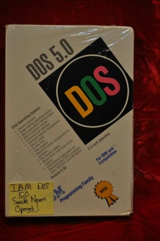 Ibm Dos Version 5.  0 On 3 1/2 " Disk W Manuals Never Opened