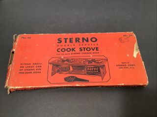 Vintage No.  46 Sterno Double Service 2 Burner Folding Portable Cook Stove Usa