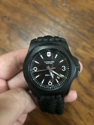 Victorinox I.  N.  O.  X.  Carbon Watch 43mm,  Paracord Strap,  Case