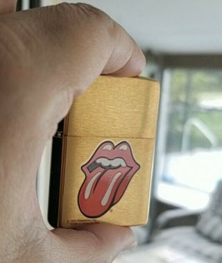 Zippo Lighter Rolling Stones Tongue Brass 1997 No Box