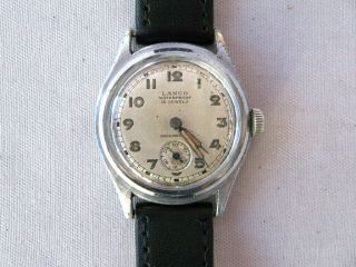 Mans Vintage 15 Jewel Lanco With Sub Second.  And Keeping Good Time.