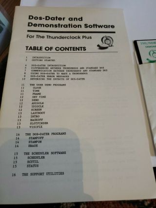 Vintage Software Apple Ii Dos - Dater And Demonstration Software For Thunderclock