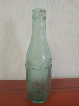 Rare Vintage 1900 - 1915 Straight Sided Coca Cola Blue Bottle Canton Oh