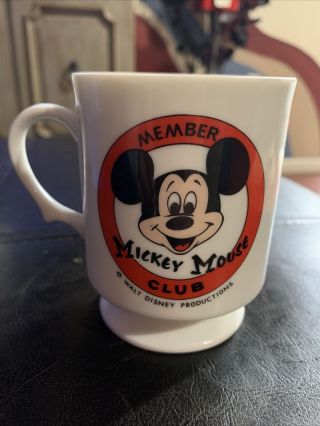 Vintage Mickey Mouse Club Member Mug Walt Disney Productions Pedestal Coffee Cup 2