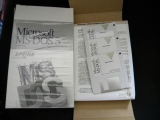 Microsoft Ms - Dos 5 Spring With The Box And Users Guide - Three 3.  5 " Diskettes