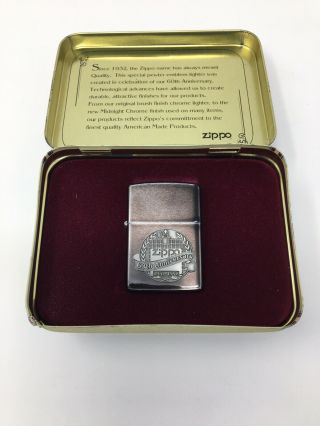 Vintage 60th Anniversary Zippo Lighter 1932 - 1992 W/ Collectible Tin Case "