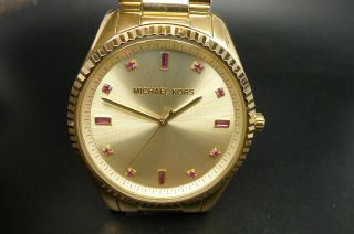 Old Stock Micheal Kors Blake Mk3246 Gold Plated Quartz Women Watch