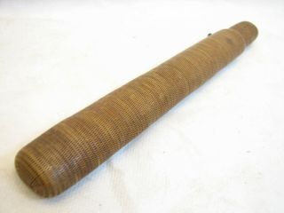 Antique Fine Woven Kiseru Pipe Case Japanese Tobacco Holder Wicker Scroll Pen 2