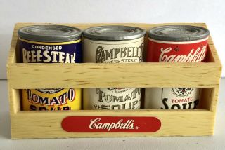 Vintage 1995 Campbell ' s Soup Crate w 3 Cans Magnet 2