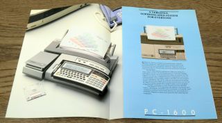 RARE Vintage Sharp PC - 1600 Pocket Computer Sales/Advertising Brochure 2