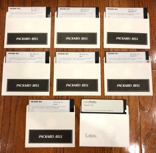 1988 Packard Bell Ms - Dos 4.  0 7 5 1/4 Floppy Disks Operating 1 - 3 Shell Diagnostic