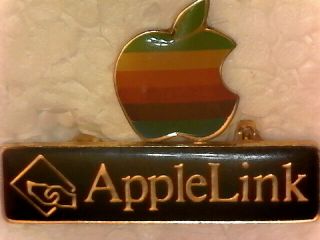 Vintage Apple Rainbow Lapel Pin With Applelink Clasp Pin In