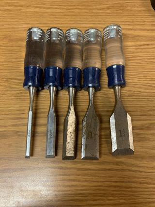 Vintage Sears Craftsman 5 Piece Wood Chisel Set - Made In Usa