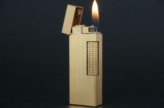 Dunhill Rollagas Lighter Rl0201 Fine Barley Gold Plated M36