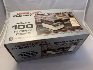 Vintage Computermate 5 1/4” 100 Floppy Disk Case Organizer Model: Cm - 380 - Nos