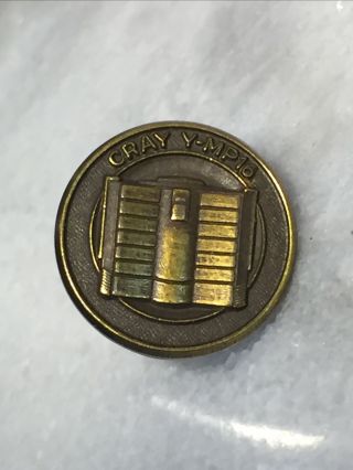 Cray Research Inc.  Supercomputers Y - Mp16 5/8” Diameter Brass Decorative Lapel