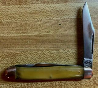 Pal Cutlery Co.  Made In Usa Vintage Long Pull 4 " Stockman 3 Blade Pocket Knife.