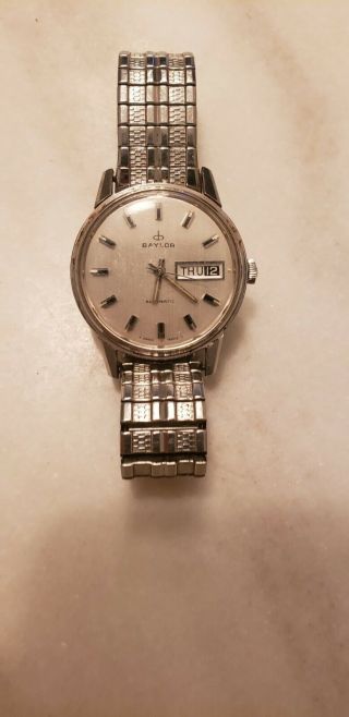 1950s Men’s Vintage Baylor Automatic Wrist Watch Runs W Calendar Date