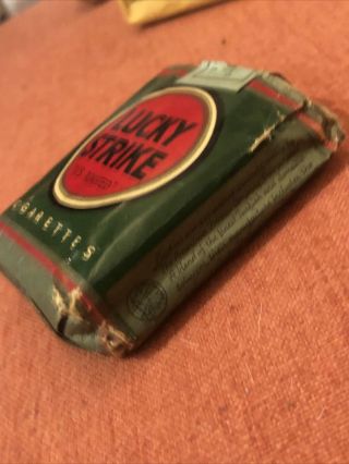 Empty Vintage WWII Era LUCKY STRIKE Green Cigarette Pack 1940 ' s 3