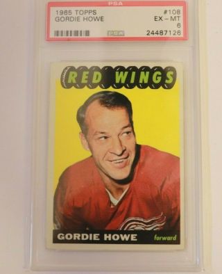 1965 Topps 122 Gordie Howe Red Wings Psa 6 Ex - Mt
