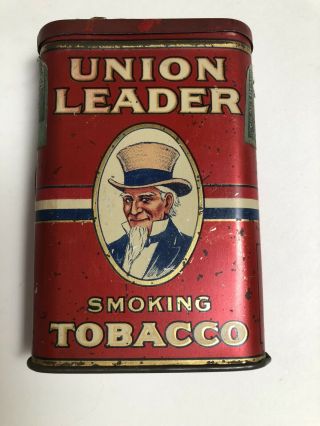 Vintage Union Leader Tobacco Pocket Tin