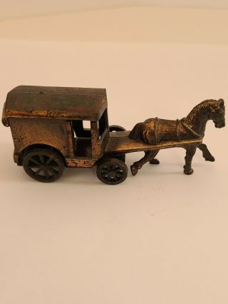 Miniature Vintage Die Cast Metal Antique Horse Drawn Carriage Pencil Sharpener