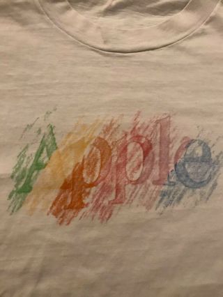 Vintage Apple Computer T - Shirt - Colored Pencil Logo - Steve Jobs Macintosh