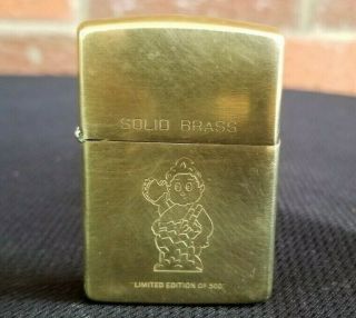 Vintage Solid Brass Big Boy Zippo Lighter Limited Ed Of 500 60th Anniversary