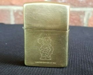 Vintage Solid Brass Big Boy Zippo Lighter Limited Ed of 500 60th Anniversary 2